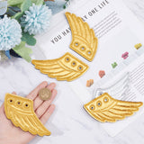 Cloth with Felt Shoe Decorations, Shoe DIY Accessories, Wing, Gold, 11x7cm