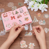 4 bags 4 styles Christmas Theme PET Picture Stickers Set, Waterproof Self Adhesive Decals for DIY Scrapbook, Photo Album, 18~55.5x21~52x0.1mm, 30pcs/set, 1 bag/style