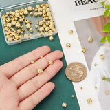 120Pcs 4 Style Brass Beads, Pumpkin, Real 18K Gold Plated, 3~6mm, Hole: 1~1.6mm, 30pcs/style