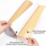 Self Adhesive Velvet Flocking Fabric, for Jewelry Drawer Craft Fabric Peel Stick, White, 25x0.08cm