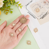 8Pcs Brass Micro Pave Clear Cubic Zirconia Connector Charms, Sun Links, Golden, 17x21x3mm, Hole: 1.2mm