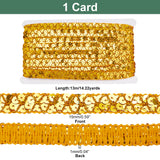Plastic Paillette Beads, Sequins Beads, Ornament Accessories, 2 Rows Paillette Roll, Flat Round, Gold, 15x1mm, about 13m/card