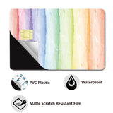 PVC Plastic Waterproof Card Stickers, Self-adhesion Card Skin for Bank Card Decor, Rectangle, Rainbow, 186.3x137.3mm