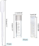 Graduated Tube Plastic Bead Containers, with Lid and Plastic Transfer Pipettes, Clear, Bead Containers: 45mm, 50pcs/set