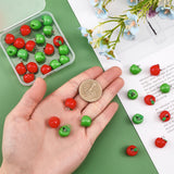 36Pcs 2 Colors Opaque Apple Resin Charms, with Platinum Tone Iron Loops, Teachers' Day Gift, Mixed Color, 15x12mm, Hole: 2mm, 18pcs/color