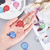 DIY Pendant Making, with Electrophoresis Alloy Pendant Cabochon Settings and Transparent Glass Cabochons, Flat Round, Mixed Color, 35.5x27.5x5.5mm, Hole: 4.5x6mm, 24.5~25x6~7mm, 64pcs/set
