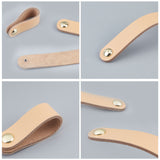 PU Leather Door Handles, for Cabinet Door Straps Replacement Accessories, Gold, 141x24.5x3.5mm, Hole: 3.5mm, 24x7.5
