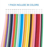 Rectangle 36 Colors Quilling Paper Strips, Mixed Color, 525x3mm, about 360strips/bag, 36color/bag