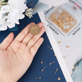 80Pcs Brass Stud Earring Findings, with Clear Cubic Zirconia & Horizontal Loops & 80Pcs Friction Ear Nuts, Diamond, Real 18K Gold Plated, 5.5x3mm, Hole: 0.8mm, Pin: 0.7mm