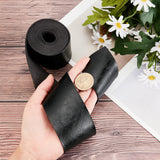 PU Leather Fabric Plain Lychee Fabric, for Shoes Bag Sewing Patchwork DIY Craft Appliques, Black, 5x0.13cm