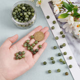 Natural Gemstone Beads, Taiwan Jade, Round, Olive Drab, 8mm, Hole: 1.5mm, 200pcs/box