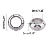 304 Stainless Steel Beads, Rondelle, Stainless Steel Color, 10x5mm, Hole: 6mm, 60pcs/box
