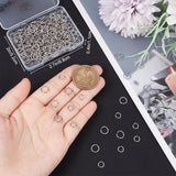 300Pcs 2 Styles 304 Stainless Steel Twisted Jump Rings, Open Jump Rings, Stainless Steel Color, 6.5~8x1.1mm, Inner Diameter: 4.5~6mm, 150pcs/style