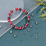 330Pcs 6 Style 202 Stainless Steel Beads, Rondelle, Stainless Steel Color, 2~7x1.5~6mm, Hole: 1~2mm