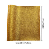 Sparkle PU Leather Fabric, with Glitter Sequins, for Shoes Bag Sewing Patchwork DIY Craft Appliques, Gold, 135x21x0.07cm