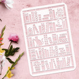 Plastic Drawing Painting Stencils Templates, for Painting on Scrapbook Fabric Tiles Floor Furniture Wood, Rectangle, Book Pattern, 29.7x21cm