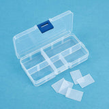Rectangle Plastic Bead Storage Containers, 10 Compartments, Mixed Color, 6.8x12.9x2.2cm, 1pc/color, 5pcs/set