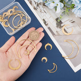 32Pcs 8 Style Brass Pendant, for Jewelry Making, Moon & Double Horn/Crescent Moon, Raw(Unplated), 13~50x14~40x0.5~1mm, Hole: 1.2~1.4mm, 4pcs/style