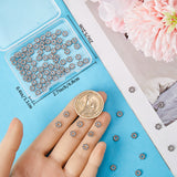 100Pcs 304 Stainless Steel Spacer Beads, Flower, Granulated Beads, Stainless Steel Color, 6x1.5mm, Hole: 1.6mm