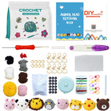 DIY Doll Crochet Kit, Including Plastic Locking Stitch Makers & Button, Fiber Yard, Cotton, Iron & Plastic Crochet Hooks, Colorful, 65mm