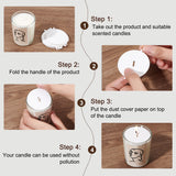 120 Sheets 4 Style Paper Candle Dust Covers for Candle Cups, Flat Round, White, 5.8~7.9x5~6.9x0.05cm, Inner Diameter: 1~1.4x0.15~0.2cm, 30 sheets/style