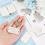 201 Stainless Steel Connector Charms, Stamping Blank Tags, Stainless Steel Color, Oval, 30x50x1mm, Hole: 3.4mm, 25pcs/box