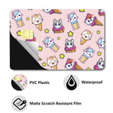 PVC Plastic Waterproof Card Stickers, Self-adhesion Card Skin for Bank Card Decor, Rectangle, Cat Shape, 186.3x137.3mm