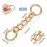 Alloy Bag Curb Chains, Bag Strap Extender, with Spring Gate Ring, Golden, 14cm