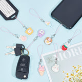 Cute Rabbit Resin Mobile Straps, Polyester Cord Mobile Accessories Decoration, Mixed Color, 8.6~9.4cm, 12pcs/set