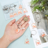 DIY 3D Goldfish Water Bag Keychain Making Kits, Including Resin Pendants, Iron Split Key Rings, Orange, 20Pcs/box