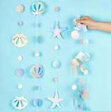 3 Bags 3 Style Paper Under the Sea Garland, Hanging Streamer, for Ocean Theme Festive & Party Decoration, Jellyfish & Shell & Starfish Pattern, Mixed Patterns, 4000mm/strand, 1 strand/bag, 1 bag/style