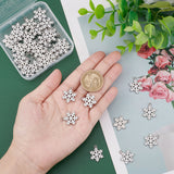 40Pcs Alloy Enamel Pendants, for Christmas, Snowflake, Platinum, White, 20.5x16x1.7mm, Hole: 1.5mm