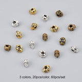 Alloy European Beads, Large Hole Beads, Skull, Antique Bronze & Antique Silver & Antique Golden, Mixed Color, 12x8x9mm, Hole: 4.5mm, 3 Colors, 20pcs/color, 60pcs/set