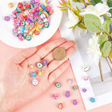 Handmade Polymer Clay Beads, Mixed Shapes, Mixed Color, 9~12x9~10x4~5mm, Hole: 1.6mm, 80g/bag