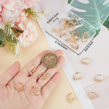 24Pcs Brass Leverback Earring Findings, with Loop, Flower, Nickel Free, Real 18K Gold Plated, 17x8mm, Hole: 1.5mm