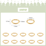 100Pcs 304 Stainless Steel Open Jump Rings, Oval, Golden, 19 Gauge, 7.5x5.7x0.9mm, Hole: 5.6mm