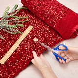 Stretch Sequin Polyester Fabric, for Dress Performance Stage, Rectangle, Dark Red, 125~150x0.5cm