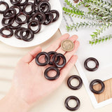 Wood Linking Rings, Macrame Wooden Rings, Round Ring, Coconut Brown, 30x6.5mm, Inner Diameter: 17mm