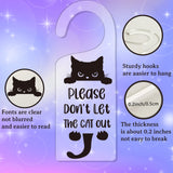 Acrylic Notice Door Hanger Sign, Public Warning Sign, Don't Let Out, Cat Shape, 240x90x5mm, 2pcs/set