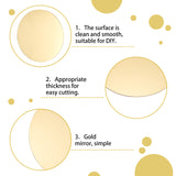 Acrylic Mirror Sheet, Acrylic Mirror Plate, Flat Round, for Wedding Table Centerpiece and Wall Decor, Gold, 200x1.5mm