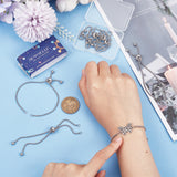 8Pcs Adjustable 304 Stainless Steel Link Bracelet Making, Slider Bracelets, Fit for Connector Charms, Stainless Steel Color, 9 inch(23cm)