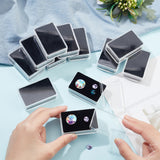 Transparent Acrylic Loose Diamond Display Boxes, with Sponge Inside, for Gemstone, Jewelry Storage, Rectangle, Black, 5.7x3.7x1.5cm, Inner Diameter: 5.3x3.3x1.1cm