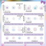 24 Style Transparent Acrylic Beads, Bead in Bead, Candy & Star & Flower, Mixed Color, 9~15x9~17x6~11.5mm, Hole: 2~2.5mm, 195pcs/box