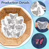 4 Sheets 11.6x8.2 Inch Stick and Stitch Embroidery Patterns, Non-woven Fabrics Water Soluble Embroidery Stabilizers, Butterfly, 297x210mmm