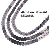 AB-Color Plastic Paillette Beads, Sequins Beads, Ornament Accessories, Flat Round, Black, 6mm, about 100yards/roll
