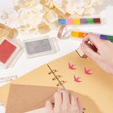 Wooden Stamps with Rubber, for DIY Craft Card Scrapbooking Supplies, Swallow, 25~25.5x25~25.5x32mm