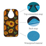 Washable Canvas Adult Bibs for Eating, Reusable Eating Cloth for Clothing Protector, Flower Pattern, 860x460mm