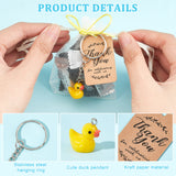 DIY Duck Keychain Making Kit, Including Resin Pendants, Iron Split Key Rings & Jump Rings, Nylon Thread, Yellow