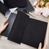 Faux Suede Book Covers, Notebook Wraps, Rectangle, Black, 300x1300mm