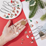 Christmas Theme Alloy Enamel Mobile Straps, Polyester Cord Mobile Accessories Decoration, Mixed Color, 8.5~10.3cm, 29pcs/set